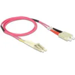 DeLock Καλώδιο Οπτικής Ίνας LC-SC 1m Ροζ 84680