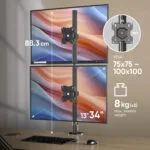 Onkron Βάση Γραφείου για 2 Οθόνες έως 34" (D208E-B)