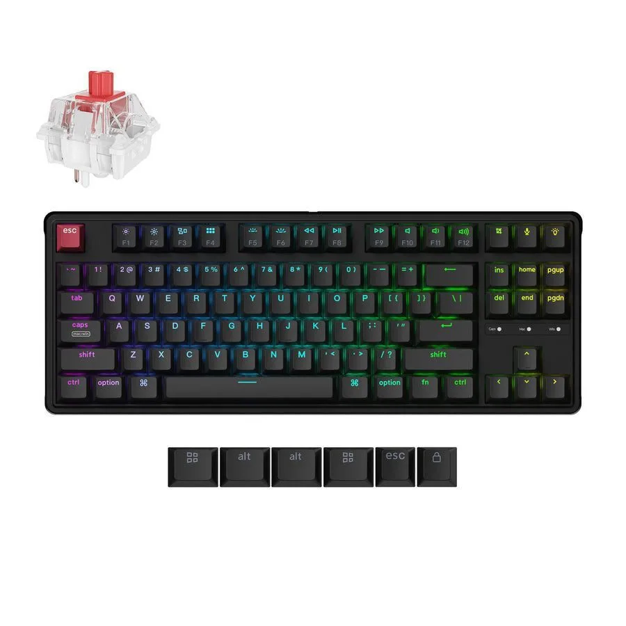 Keychron C3 Pro 8K QMK C3PX-H1 Gaming Μηχανικό Πληκτρολόγιο Tenkeyless με Keychron Super Red διακόπτες και RGB φωτισμό (Αγγλικό US) - Image 1