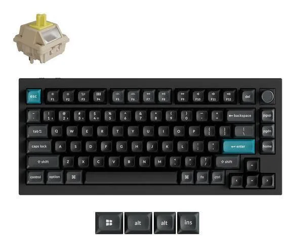 Keychron Q1 Ultra Q1U-M4 Ασύρματο Gaming Πληκτρολόγιο 75% με Keychron Silk POM Banana διακόπτες και RGB φωτισμό (Αγγλικό US) - Image 1