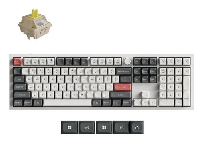 Keychron Q6 Ultra Q6U-P4 Ασύρματο Gaming Πληκτρολόγιο με RGB φωτισμό (Αγγλικό US) Λευκό - Image 1