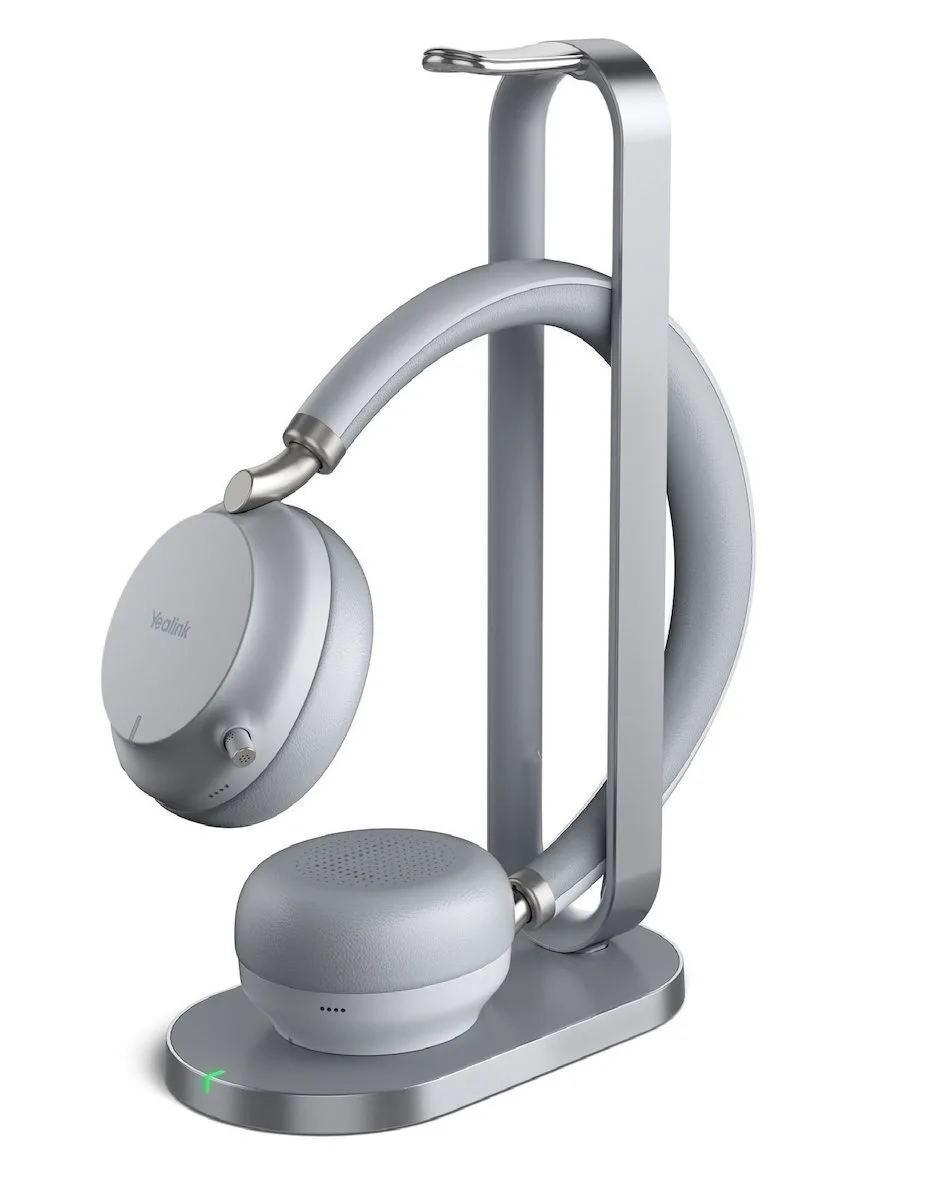 Yealink Wh64 Dual Wired Wireless Headset Set Headband Bluetooth Calls Music Charging Stand Black - Image 1