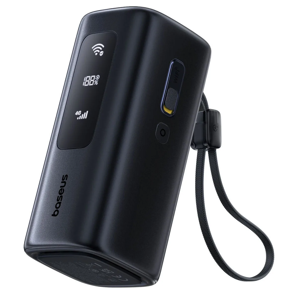 Baseus EnerGeek GX11 MiFi Power Bank 20000mAh 67W με Θύρα USB-A και 2 Θύρες USB-C Μαύρο - Image 1