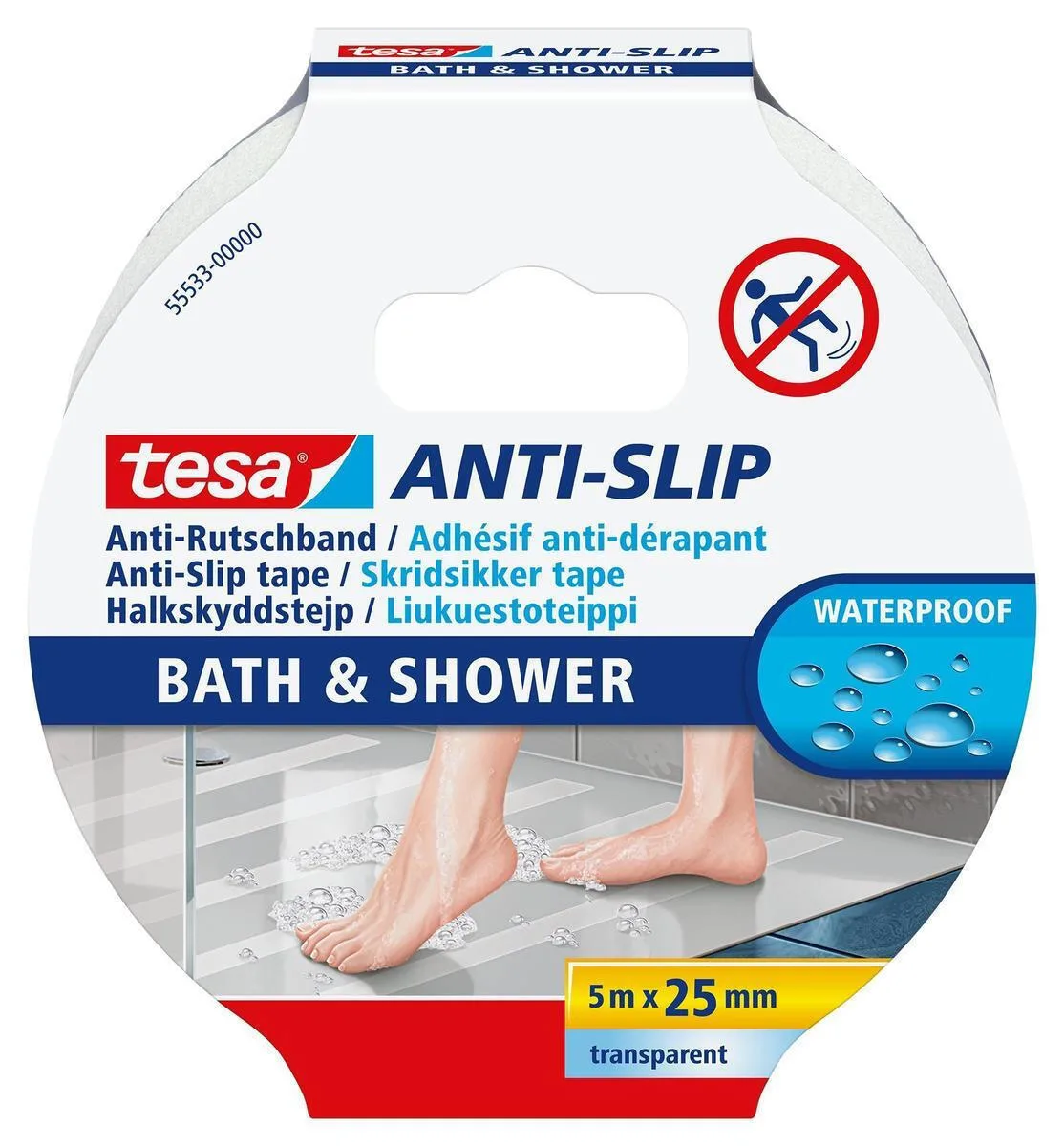 20260324105618_tesa_aytokolliti_antiolisthitiki_tainia_5mx25mm_4042448409416.jpeg Tesa Αυτοκόλλητη Αντιολισθητική Ταινία Διάφανη 5mx25mm - Image 1