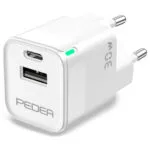 Pedea Φορτιστής Χωρίς Καλώδιο GaN με Θύρα USB-A και Θύρα USB-C 30W Power Delivery Λευκός