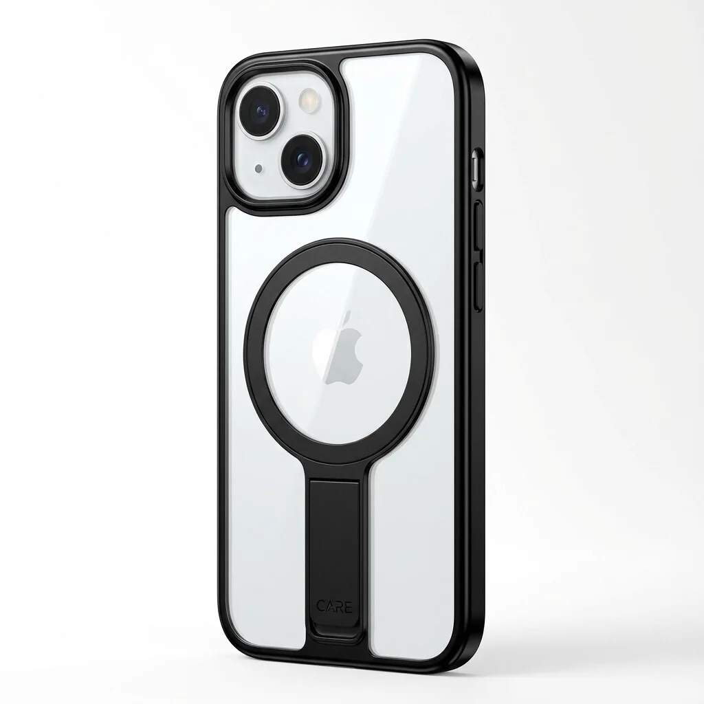 Guan 10h Hartglas Kickstand Back Cover Tempered Glass Μαύρο (iPhone 16) GA-MAGCS-IP24-BLS61BLK - Image 1