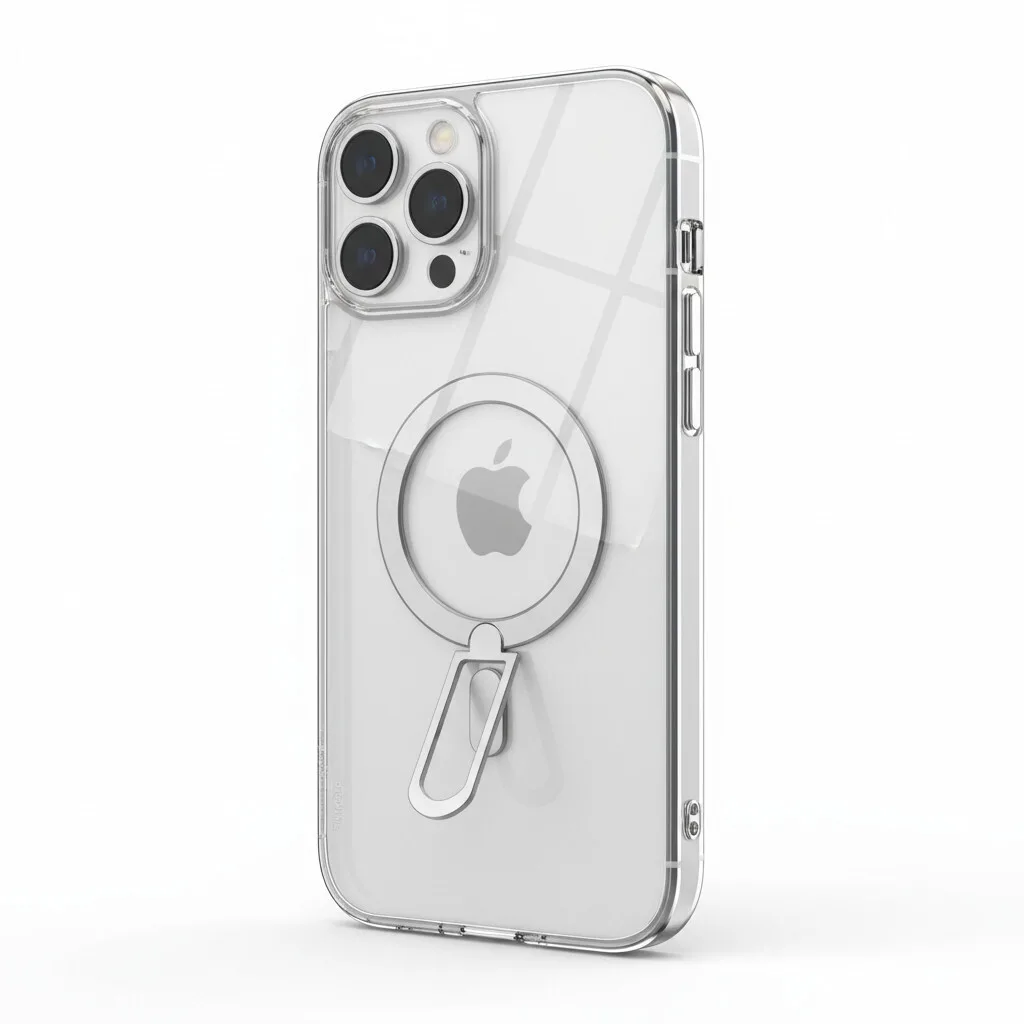 Guan 10h Hartglas Kickstand Back Cover Tempered Glass Λευκό (iPhone 16) GA-MAGCS-IP24-SLS61WHT - Image 1