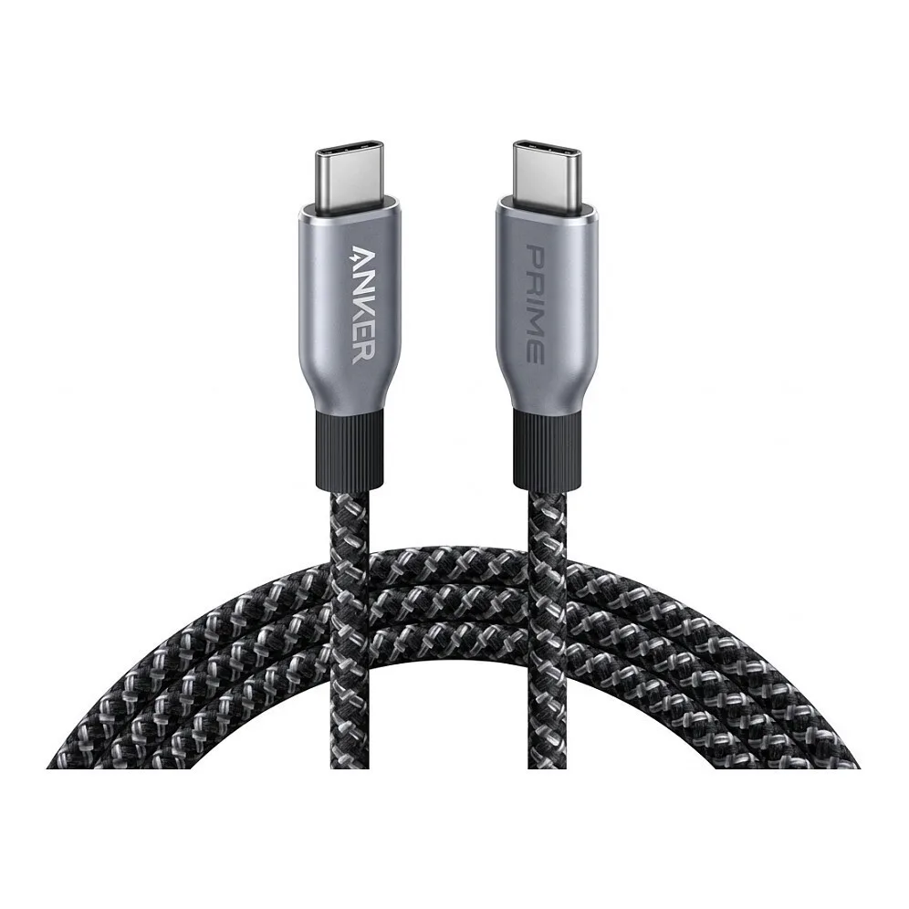 Anker Braided USB 2.0 Cable USB-C male - USB-C 240W PD Μαύρο 1.8m A82E2012 - Image 1