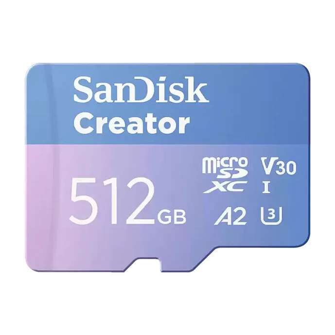 Sandisk microSDXC 512GB Class 10 UHS-I 190MB/s με αντάπτορα - Image 1