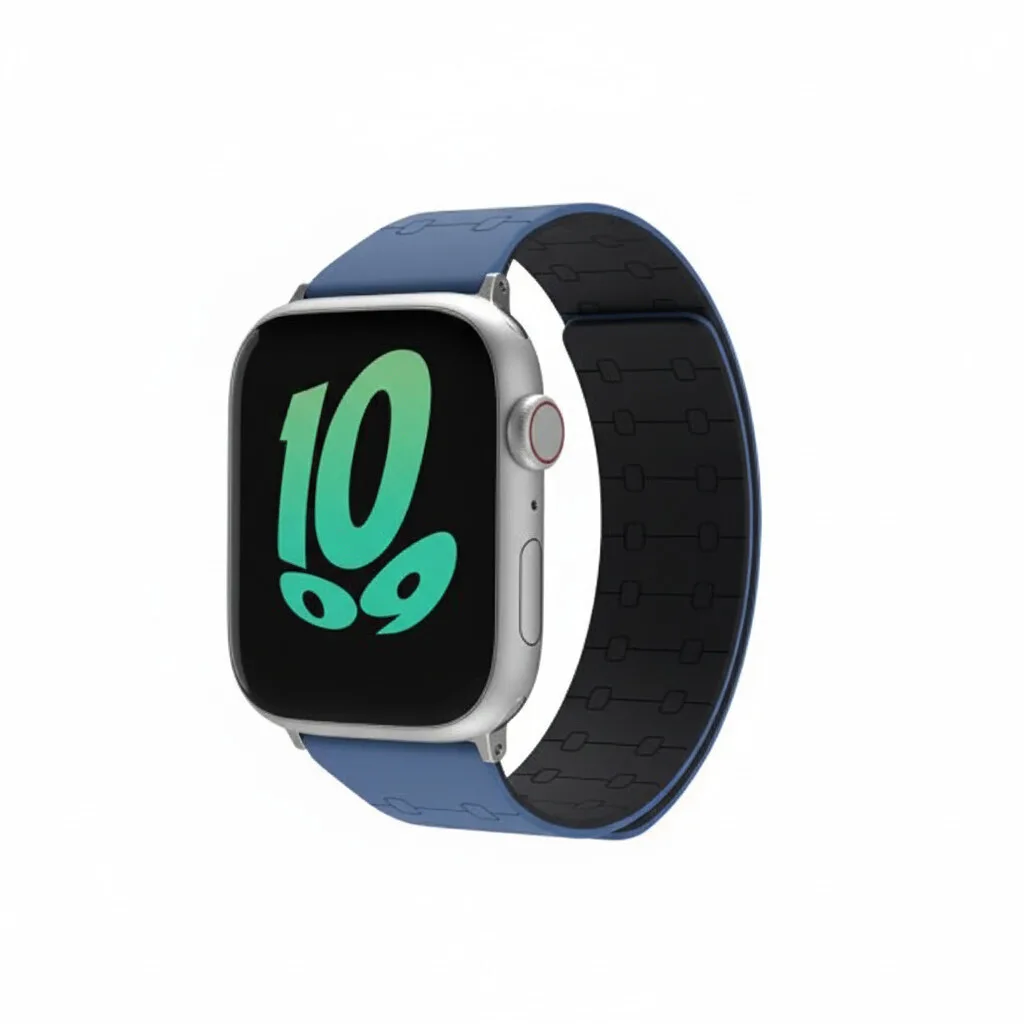 Λουράκι Premium Pro Apple Watch Blue Black 44mm 45mm 42mm Series 1 2 3 49mm 46mm Ga-mag-bnda-p+bml - Image 1