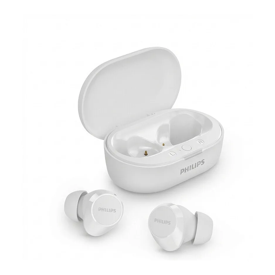 Philips TAT1209 In-ear Bluetooth Handsfree Ακουστικά με Αντοχή στον Ιδρώτα και Θήκη Φόρτισης Λευκά - Image 1