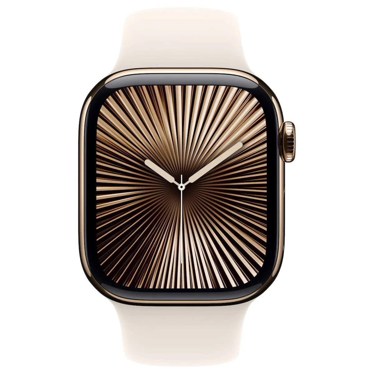 Apple Watch Series 10 Cellular Titanium 42mm Αδιάβροχο με eSIM και Παλμογράφο (Gold Titanium με Starlight Sport Band (S/M) - S/M) - Image 1