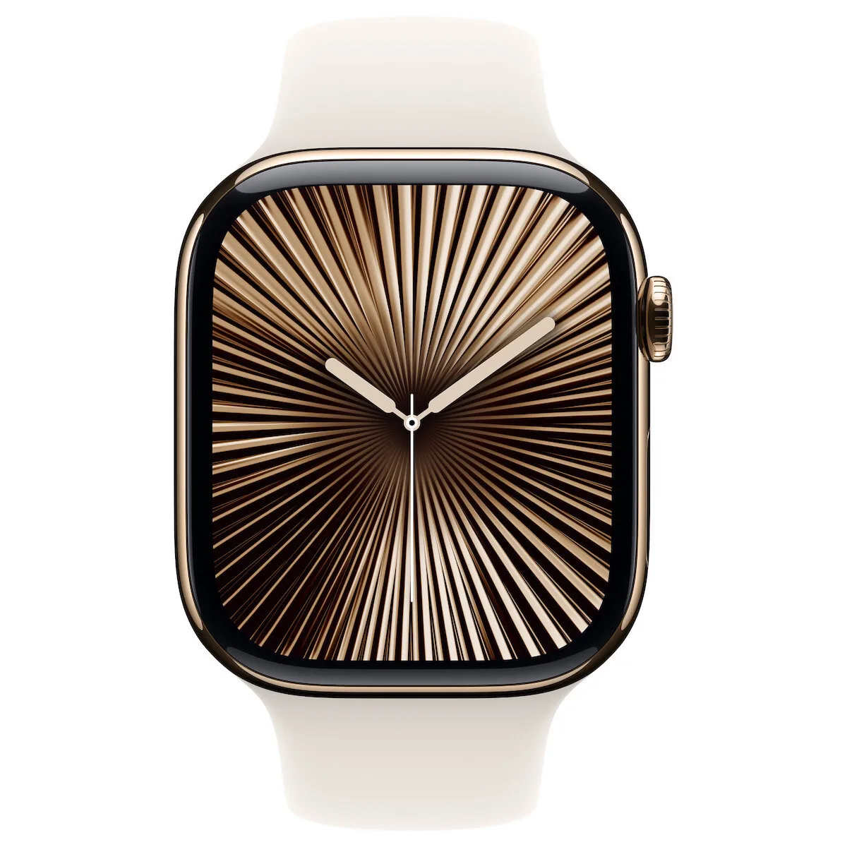 Apple Watch Series 10 Cellular Titanium 46mm Αδιάβροχο με eSIM και Παλμογράφο (Gold Titanium με Starlight Sport Band - S/M) - Image 1