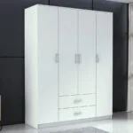 Romana 160 Τετράφυλλη Ντουλάπα Λευκή 160x52x205cm