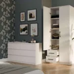 Romana 80 Biel L Δίφυλλη Ντουλάπα με Καθρέπτη Biel L 80x52x205cm
