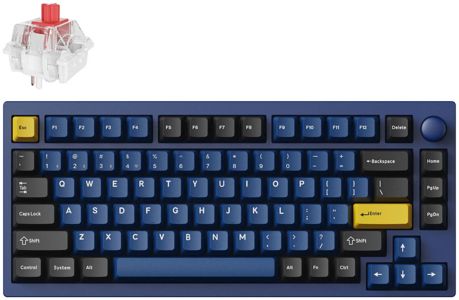 Keychron Lemokey P1 QMK/VIA P1P-O1 Gaming Μηχανικό Πληκτρολόγιο 75% με Keychron Super Red διακόπτες και RGB φωτισμό (Αγγλικό US) Μπλε - Image 1