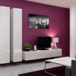 Έπιπλο Τηλεόρασης Vigo White / White Gloss Μ180xΠ30xΥ40cm