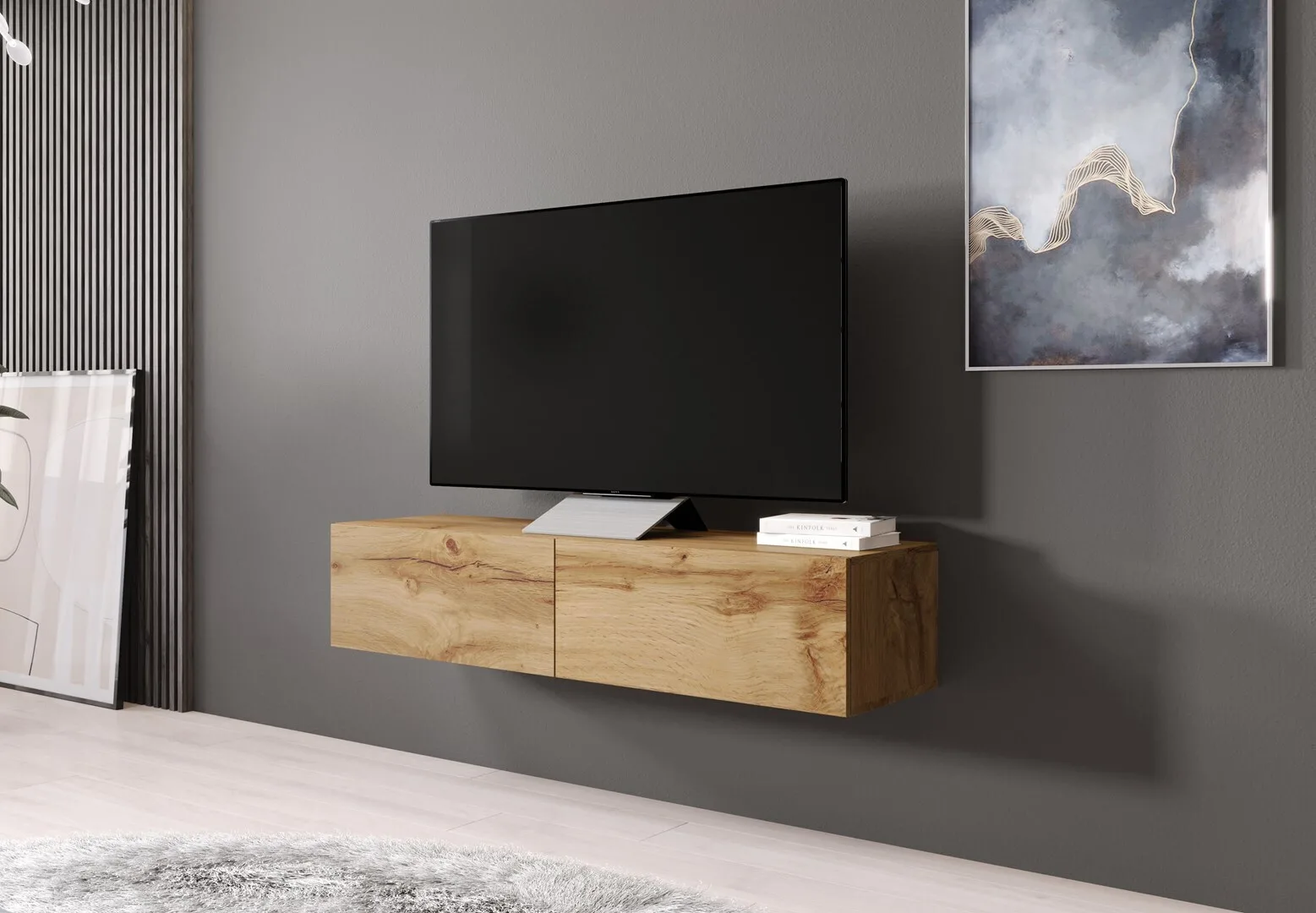 20260331124642_vigo_wotan_oak_m140xp30xy40cm.jpeg Έπιπλο Τηλεόρασης Vigo Wotan Oak Μ140xΠ30xΥ40cm - Image 1
