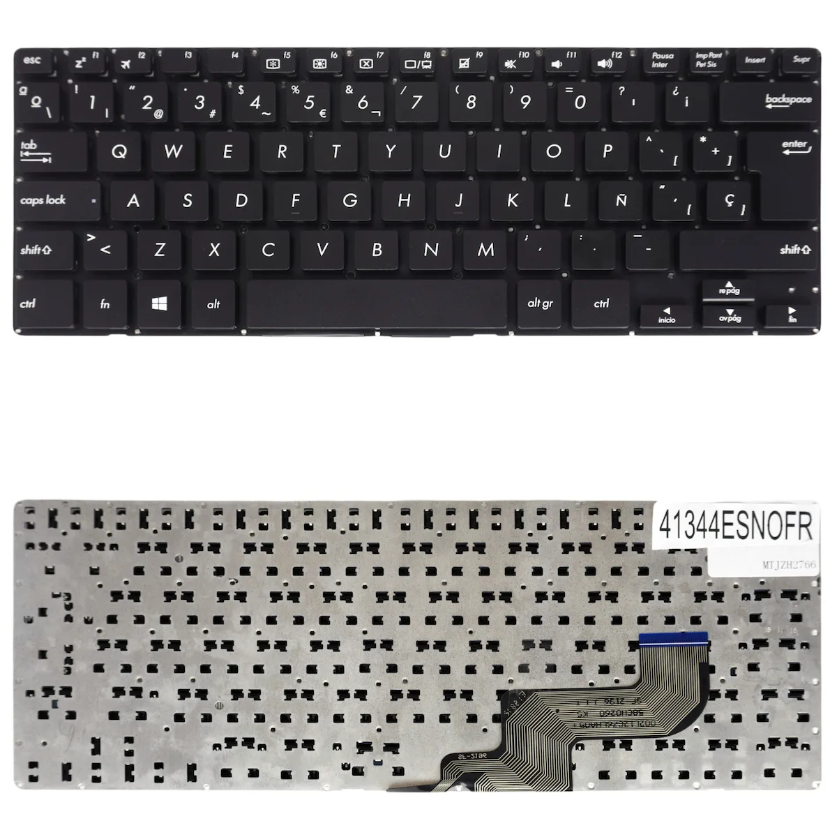 Teclado Español Para Portátil Spanish Laptop Keyboard Asus Pu403 Pu403u Pu403uf Pu403ua P5430 P5430u P5430ua Pu403ua-1a Bu403 90nx00v1-r30290 90nx00v1-r30250 Es No Frame Black Κωδ.41344esnofr - Image 1