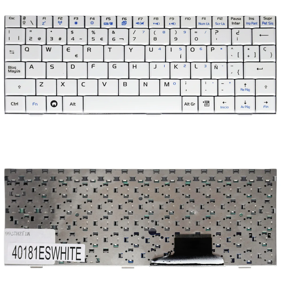 Teclado Español Para Portátil Spanish Laptop Keyboard Asus Eee Pc 700 Epc700 701 900 901 900a 900hd V072462ak1 04gn021kus00-1 0kna-012uk03 Mp-07c63us Pk37b003f00 Es White Κωδ.40181eswhite - Image 1