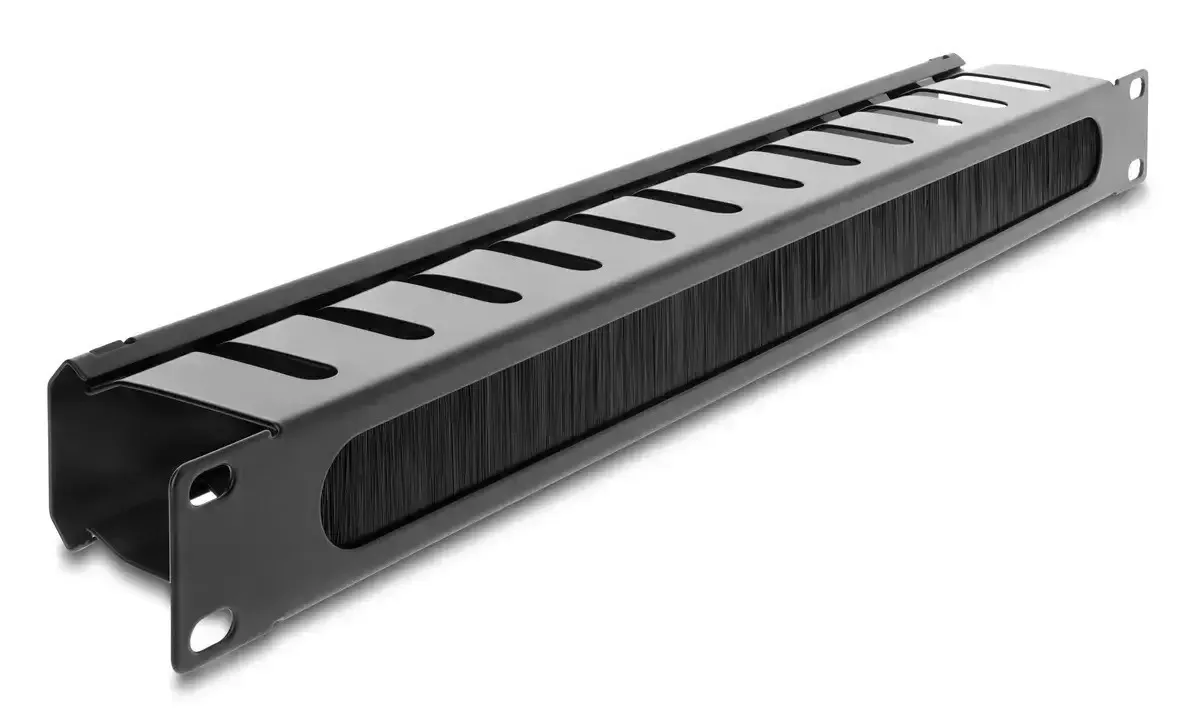 Delock Cable Management 67628 Rack 19"/1u Βούρτσα Προστασίας Μεταλλικό Μαύρο Dm130602 - Image 1