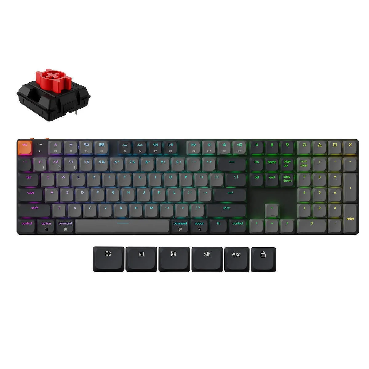 Keychron Keychron K5 V2 K5X-H1 Ασύρματο Gaming Μηχανικό Πληκτρολόγιο με Gateron Low Profile Red διακόπτες και RGB φωτισμό (Αγγλικό US) - Image 1