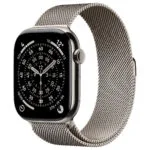 Apple Watch Series 11 Cellular Titanium 46mm Αδιάβροχο με eSIM και Παλμογράφο (Natural Titanium Case with Natural Milanese Loop - S/M)
