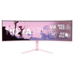 Arozzi AZ-NO-49TUW165-PNK Ultrawide Curved Monitor 49" 5120x1440 165Hz με Χρόνο Απόκρισης 4ms GTG Ροζ