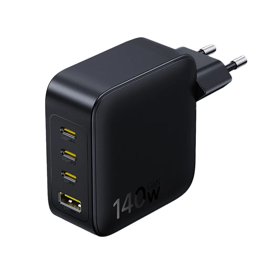 Baseus Φορτιστής Χωρίς Καλώδιο GaN με Θύρα USB-A και 3 Θύρες USB-C 140W Quick Charge 3.0 Μαύρος (EnerFill FH11) - Image 1