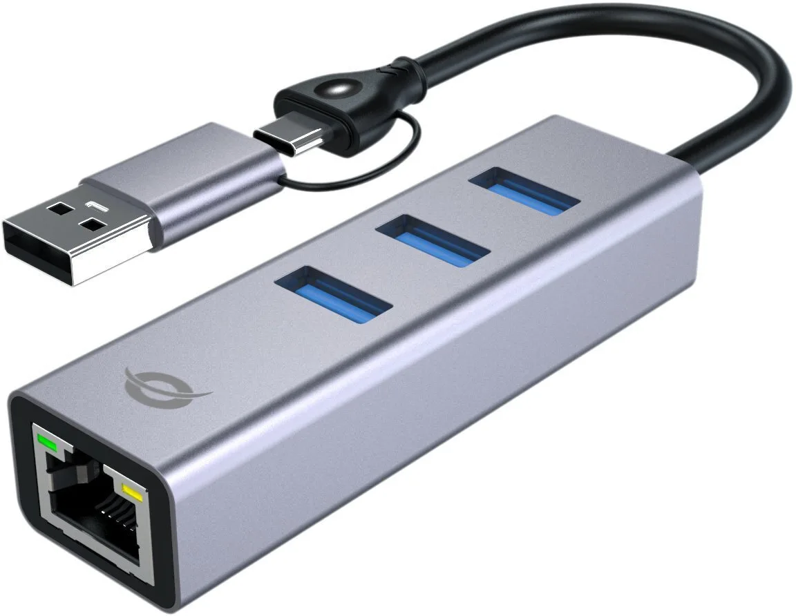 Conceptronic Hub 3 Θυρών με σύνδεση USB-A Γκρι ABBY25G - Image 1