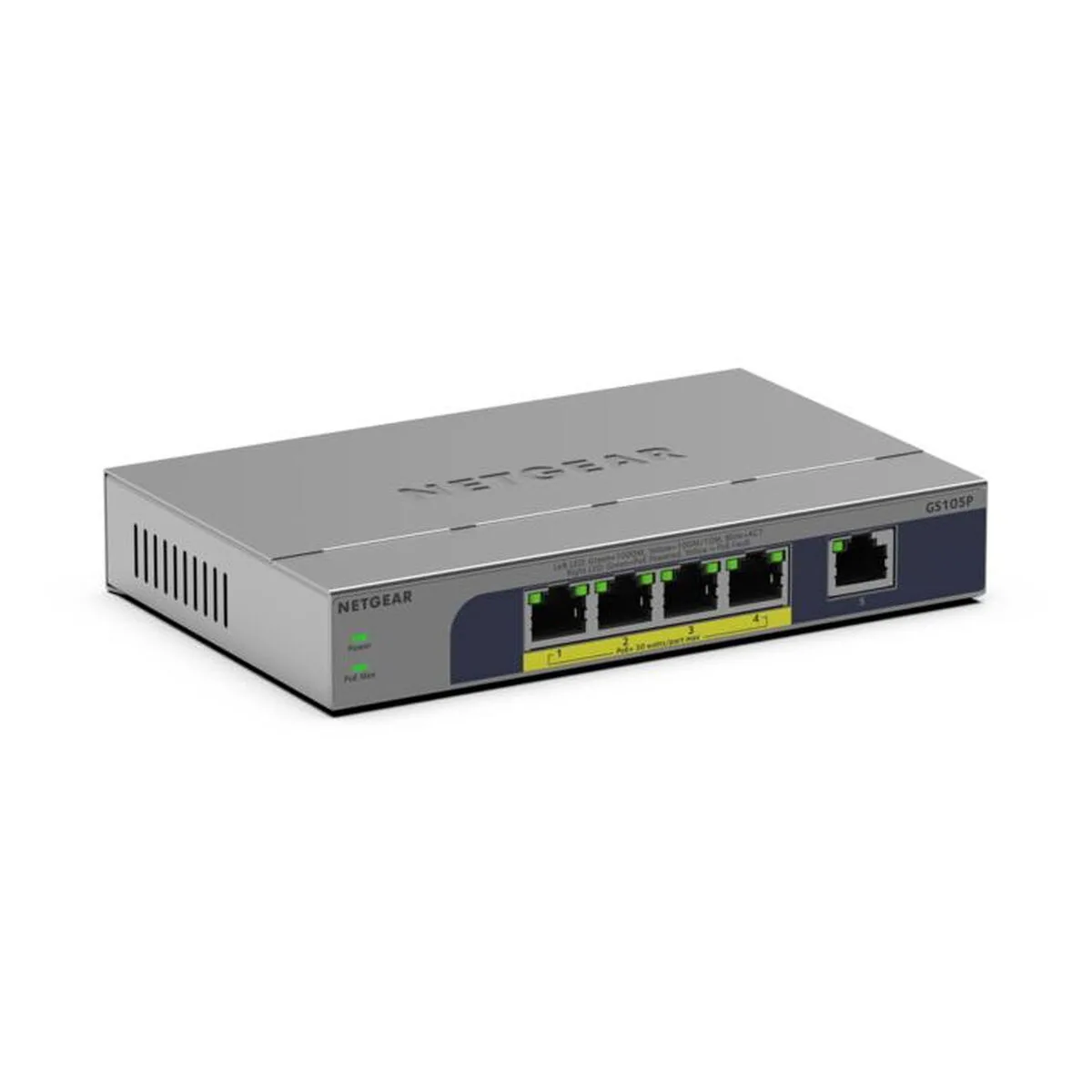 20260415131046_netgear_gs105p_300eus_unmanaged_l2_poe_switch_me_5_thyres_gigabit_1gbps_ethernet.jpeg NetGear GS105P-300EUS Unmanaged L2 PoE Switch με 5 Θύρες Gigabit (1Gbps) Ethernet - Image 1