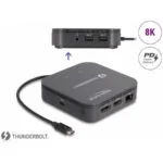 DeLock 87789 Thunderbolt 3 Docking Station με HDMI/DisplayPort PD Ethernet και σύνδεση 2 Οθονών Γκρι