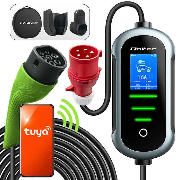 Qoltec Φορητός Σταθμός Φόρτισης 11kW με Ενσωματωμένο Καλώδιο Type 2 - Image 1