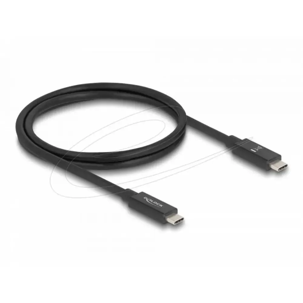 Delock Cable E-marker Usb-c 80 Gbps 16k 60 Hz Pd 3.1 240 W 1 M Black - Image 1