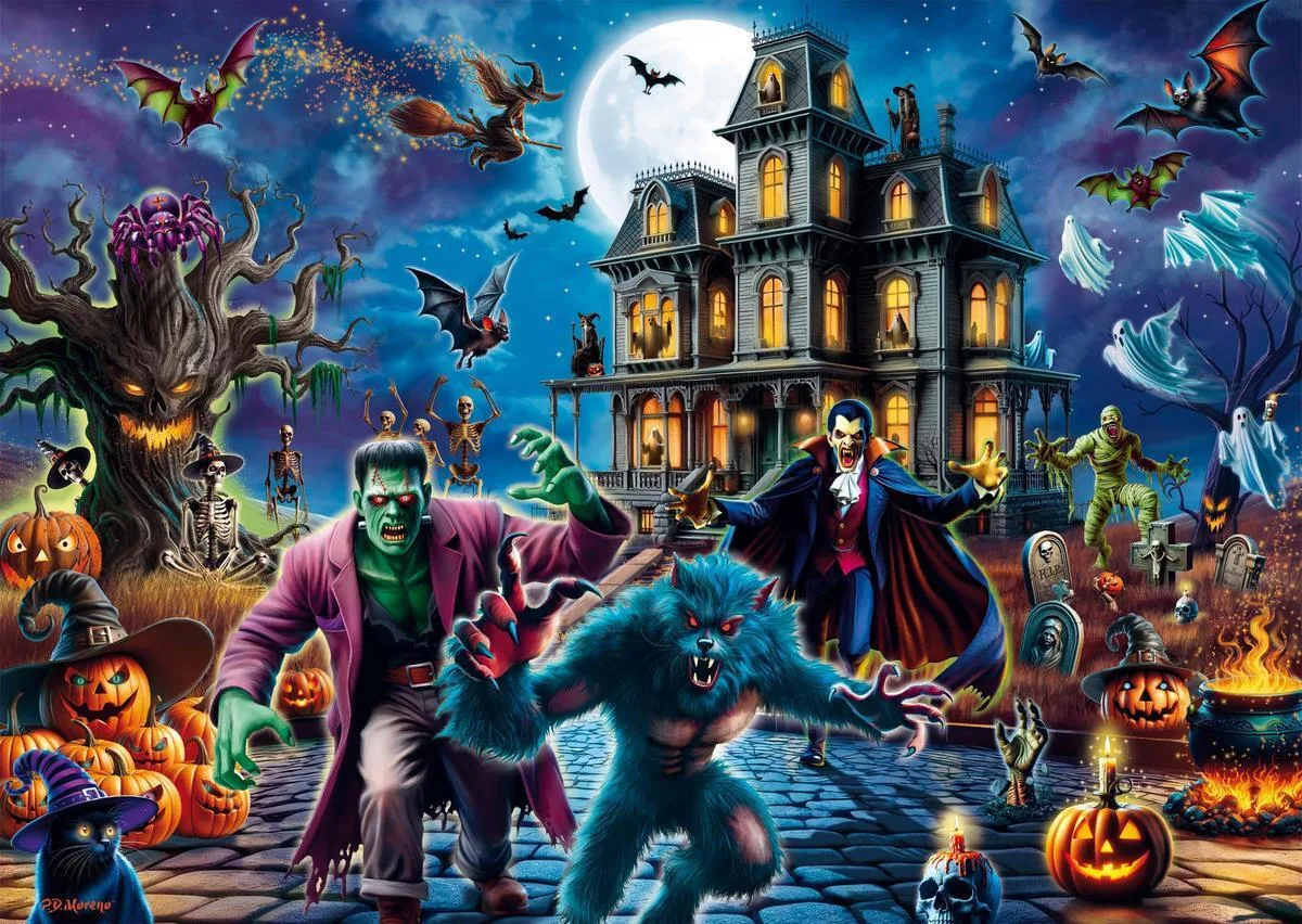 Schmidt Spiele Halloween Nacht Puzzle 1000 Pieces 69.3 X 49.3 Cm - Image 1