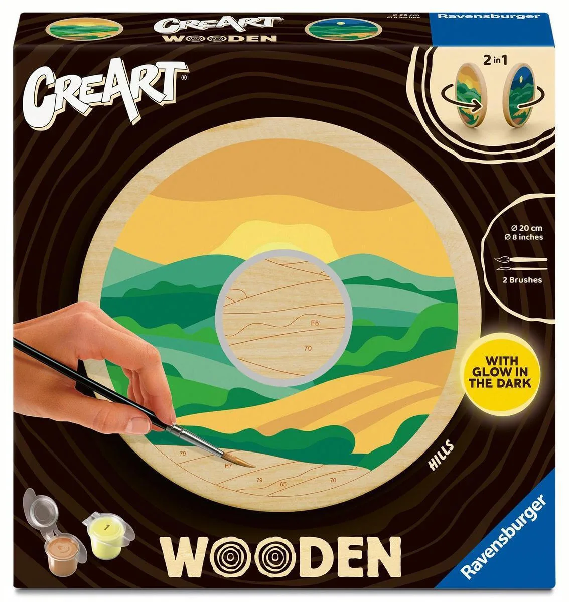 20260416160249_ravensburger_creart_wooden_hills_20_cm_round_painting_board_15_acrylic_paints_2_brushes.jpeg Ravensburger Creart Wooden Hills 20 Cm Round Painting Board 15 Acrylic Paints 2 Brushes - Image 1