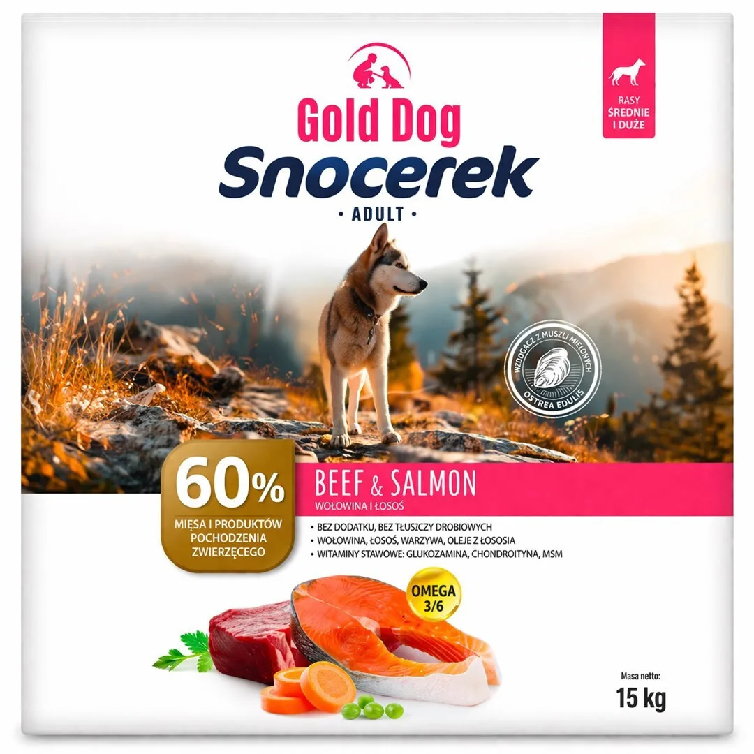 Dog Food 15kg Ξηρά Τροφή Σκύλων Μικρόσωμων & Μεσαίων Φυλών με Βοδινό και Σολομό - Image 1