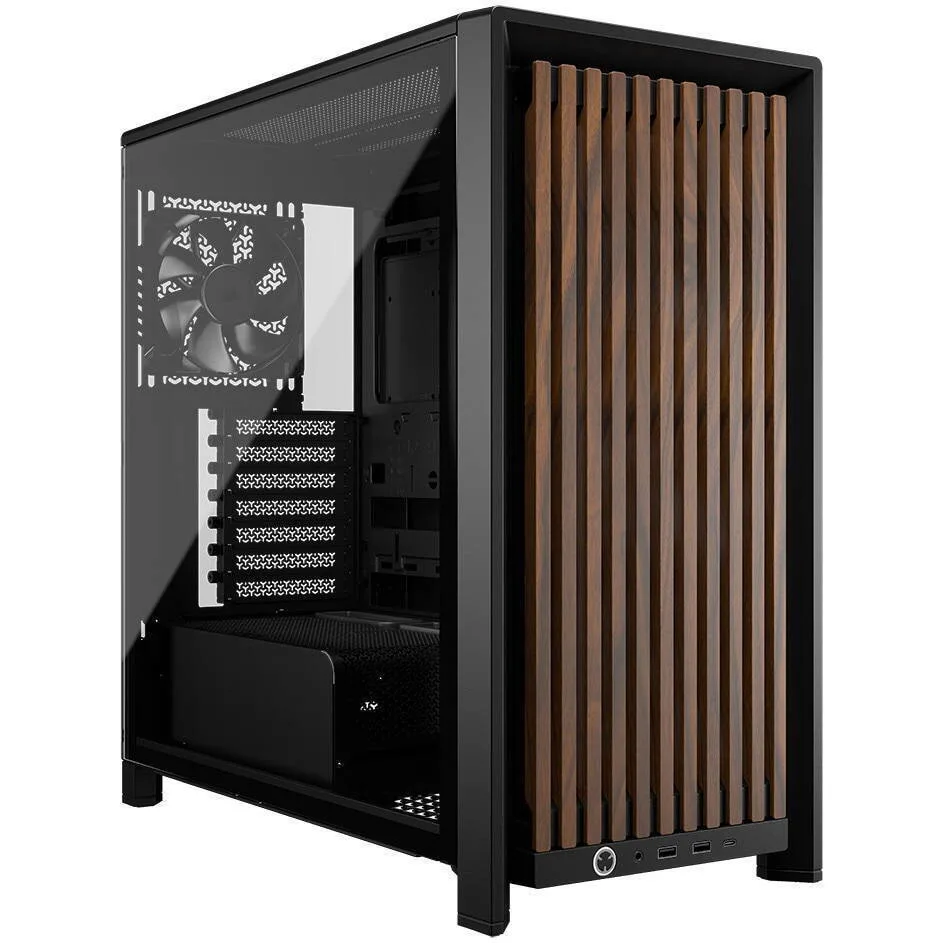 Corsair FRAME 4000D WOOD RS Gaming Midi Tower Κουτί Υπολογιστή με Πλαϊνό Παράθυρο Black/Walnut - Image 1