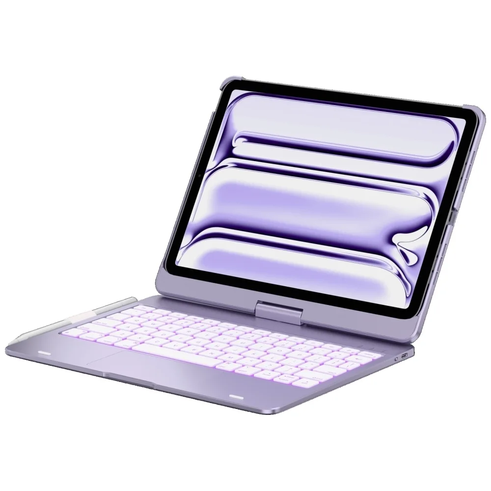 Supero Tablet Case Typecase Flexbook Touch Keyboard Ipad Air 11" M2 2024 M3 2025 M4 2026 Light Purple - Image 1