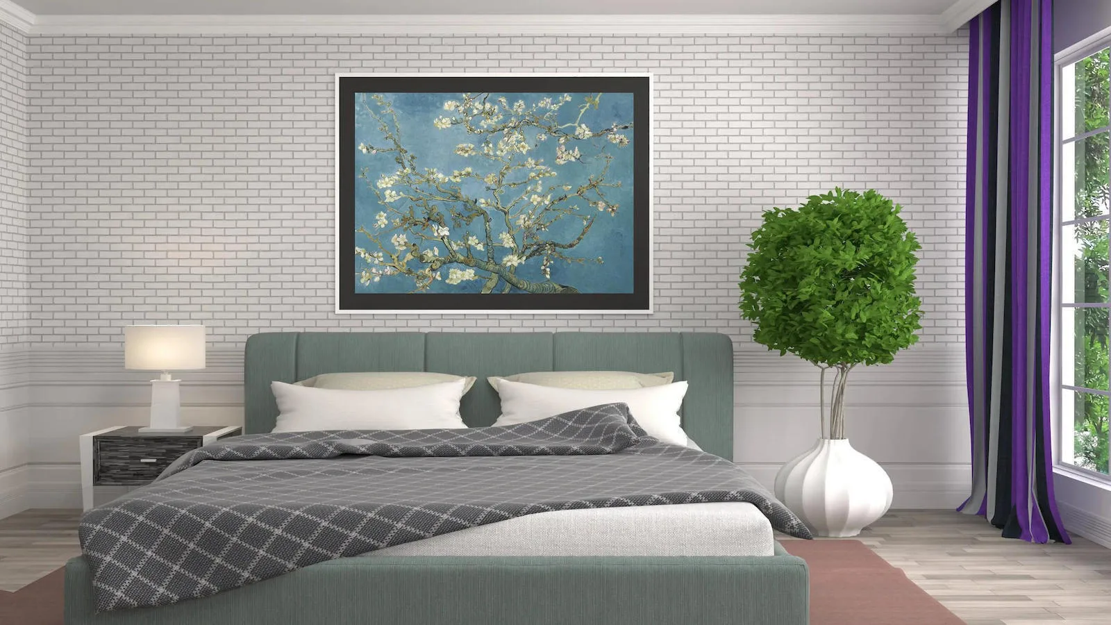 Vincent Van Gogh's Almond Blossom (1890) 1 Πίνακας σε Καμβά 170x115cm ILP-2297601 - Image 1