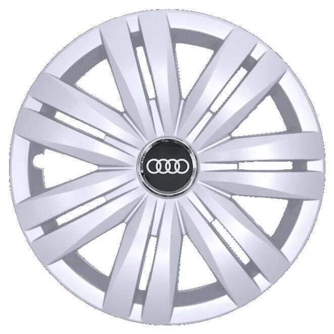 20260421130535_muuwmi_set_tasia_aytokinitou_16_me_sima_audi_4tmch_asimi.jpeg Muuwmi Σετ Τάσια Αυτοκινήτου 16" με Σήμα Audi 4τμχ Ασημί - Image 1
