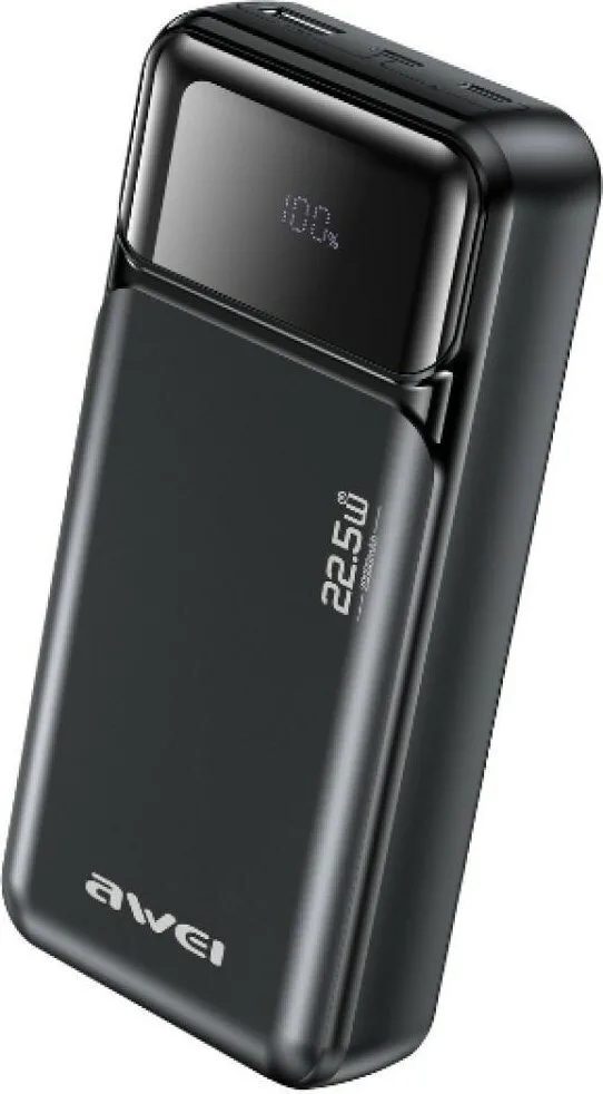 Awei PA-92 Power Bank 20000mAh 22.5W με Θύρα USB-A και 2 Θύρες USB-C Power Delivery Μαύρο - Image 1