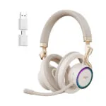 Havit Fuxi-H8 Ασύρματο Over Ear Gaming Headset με σύνδεση 3.5mm / USB Χρυσό for Nintendo Switch / PC / PS4 / PS5