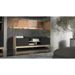 Μπουφές Porto Ξύλινος Oak/black 150x38x50cm