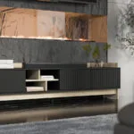 Μπουφές Porto Ξύλινος Oak/black 190x38x50cm