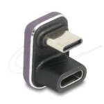 Delock Usb-c Male To Usb-c Female Adapter Under 180° 40 Gbps Pd 3.1 240 W U-shaped 8k 60 Hz Metal