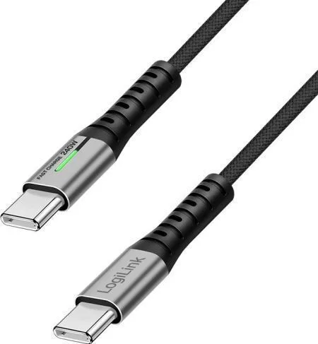 20260424110702_logilink_led_usb_3_2_cable_usb_c_male_usb_c_240w_mayro_2m_cu0444.jpeg LogiLink LED USB 3.2 Cable USB-C male - USB-C 240W PD Μαύρο 2m CU0444 - Image 1