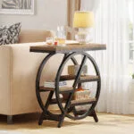 Κονσόλα από Μασίφ Ξύλο & Μέταλλο Light Brown/black D8Y30W3BM Μ65xΠ30xΥ66.5εκ.
