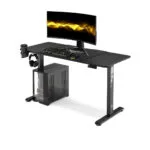 Ηλεκτρικό Γραφείο Gaming X-tensio Ξύλινο Black με Μεταλλικά Πόδια & Ρυθμιζόμενο Ύψος 140x60εκ.