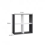 Βιβλιοθήκη Malax Anthracite/white 74x30x75εκ.